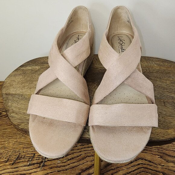 LifeStride Soft System Blush Pink Siesta Espadrille Wedge Sandal-Size 9 - Picture 7 of 7